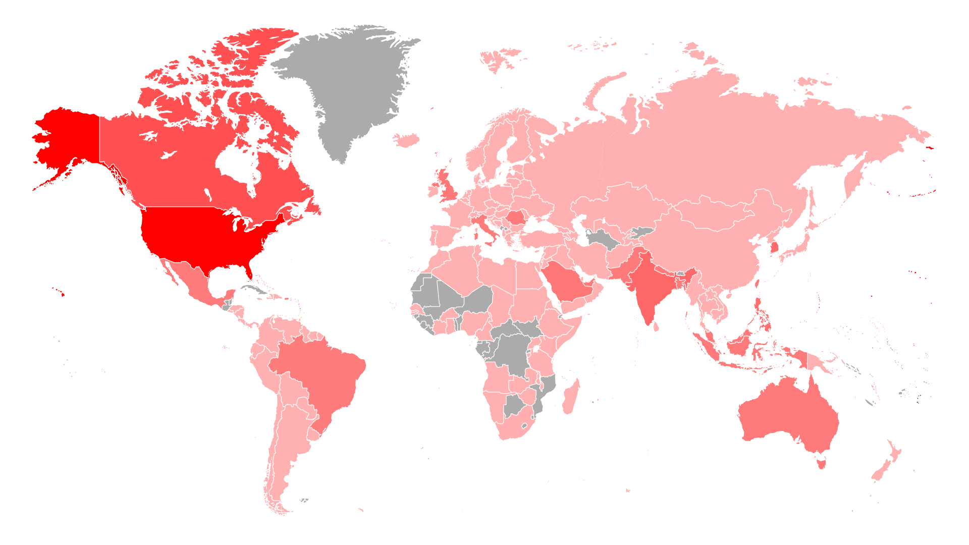 GCUS Students World Heat Map